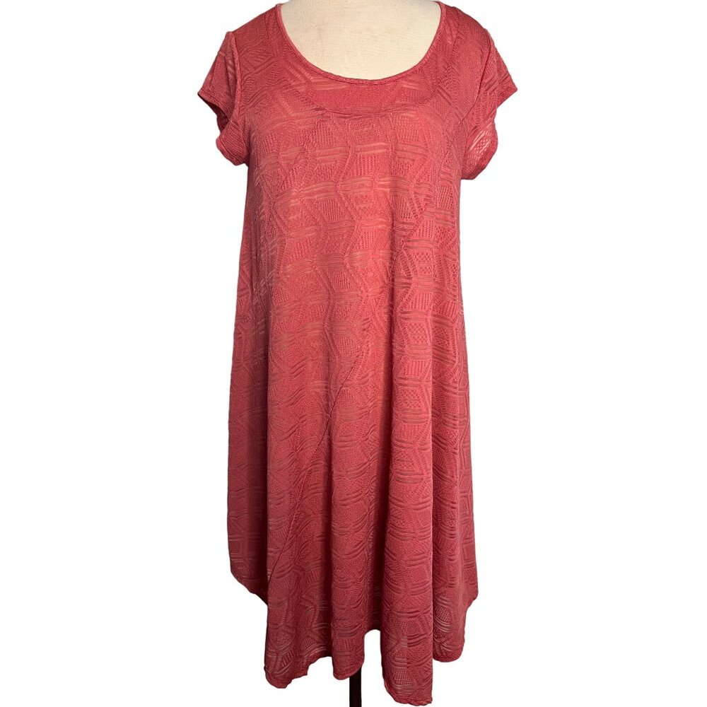 Live and let live women’s shift dress size XL Pink Midi Stretch Y2K